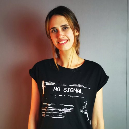 Woman t-shirt VJ MAFIA fluorescent design No signal, glows in the dark