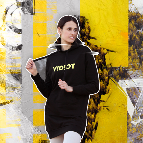 Women's Longline Hoodie VJ MAFIA - design VIDIOT