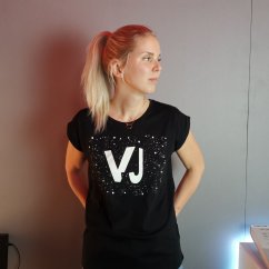 Women´s T-shirt VJ MAFIA, fluorescent design VJ, glows in the dark