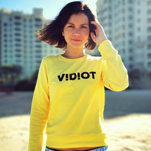 Women´s Sweatshirt VIDIOT, yellow - Size: XL